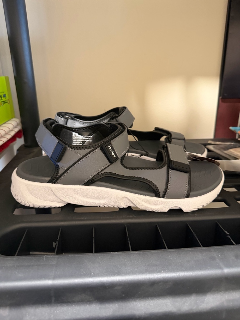 Hurley Men’s Oceanside Sport Sandals Charcoal Gray Size 11 M US